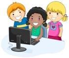 Clipart of kids at a computer 